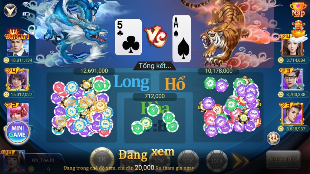 Sảnh game long hổ kufun